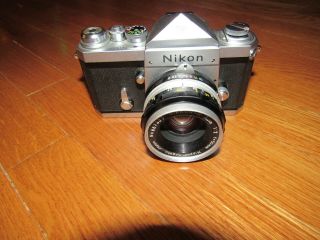 Vintage Nikon F 35mm Film Camera With Nikkor - H 50mm 1:2 F=50mm Lens