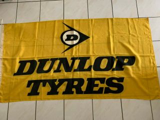 Vintage Dunlop Tyres Official Flag,  Large Hessian 1970 