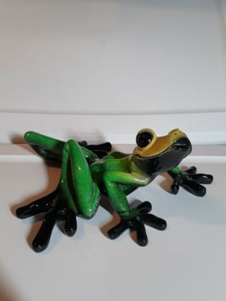 2002 Kitty’s Critters Frog Fabian Retired Vhtf Green Yellow Black 10 " × 4 "