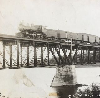 RPPC Chicago & Great Western Railroad Milk Train On Bridge At Byron,  Illinois 3