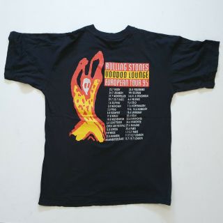 Vintage 1995 Rolling Stones Voodoo Lounge European Tour XL Black T - Shirt (Rare) 2