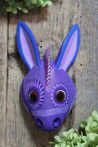 Tiny Donkey Mask Alebrije Detailed By Ana Xuana Handmade Oaxaca Mexican Folk Art
