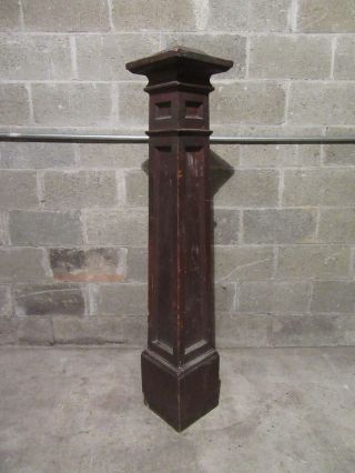 Substantial Antique Oak Newel Post 57.  75 Tall Architectural Salvage