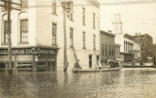 Rppc Postcard Main Street Ripley Ripliy Ohio Brown County Great Flood 1913 Union