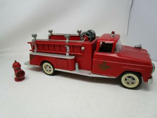 Vintage 1957 Tonka Toys Fire Truck 5 With Hose & Fire Hydrant