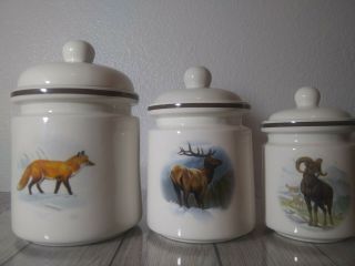 National Wildlife Federation Canisters Bear Wolf Fox