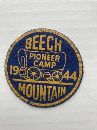 Boy Scout Beech Mountain Felt Camp Patch 1944 Orange Sullivan Council