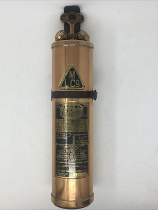 Vintage Wilbur 2 Quart Fire Extinguisher With Mounting Bracket