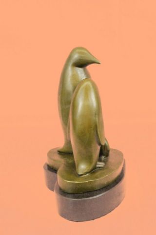 Vtg Mid Century Modernist Deco Bronze Brass Abstract Penguin Bird Sculpture Gift