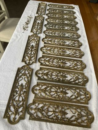 Brass Ornate Door Push Plates Bundle X 16
