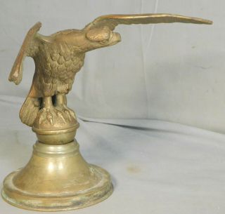 Antique 1800s Cast Brass Bronze American Eagle Flag Topper Statue Figure Vintage