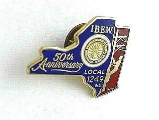Vintage Ibew 50th Anniversary Lo.  1249 Cloisonné Emblem