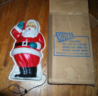 Vintage Royal Electric Large 28.  5 " X 17 " Lighted Santa