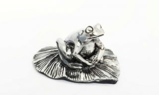 Zanfeld Silver Electroform Frog On Lily Pad Sculpture Plata 999