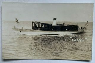 Ca 1930s Rppc Real Photo Postcard U.  S.  Mail Boat " Useppa " Florida Steamer Azo