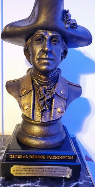 Friends Of The Nra President George Washington Bust Bronze Patina Sculpture