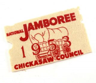 Vtg Felt 1953 National Jamboree Chickasaw Council Boy Scout Of America Bsa Patch