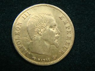 1858 A France 5 Francs Gold Coin - Vintage World Coinage
