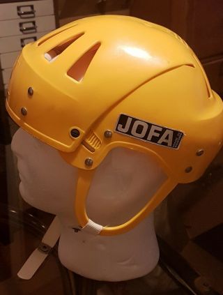 Jofa Hockey Helmet Ab Vintage 60s 70s Early Jofa Yellow Ice Hockey Collectable