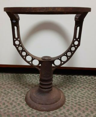 Antique Cast Iron Hot Water Tank Base Stand Table Repurpose Salvage Rusty