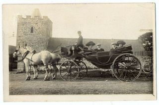 1910 Rppc Warrington Tourists In Carriage By St Hilary 