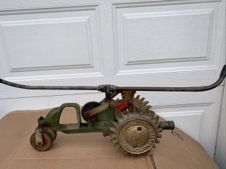 Vintage Cast Iron National Walking Lawn Sprinkler Tractor Model A5,  Cond