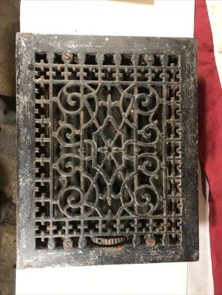 Vintage Cast Iron Floor Grate Register Victorian Heating Furnace Home 14” X 11”