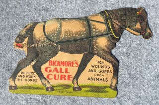 Antique Bickmore Gall Salve Feed Store Horse Advertising Sign Veterinary & Farm