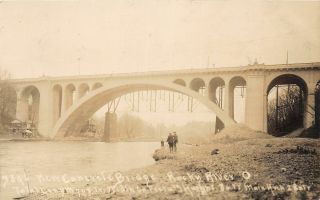 H1/ Rocky River Ohio Rppc Postcard 1911 Leiter Concrete Bridge