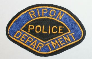 Very Old Ripon Police Dept San Joaquin County California Vintage Worn Patch