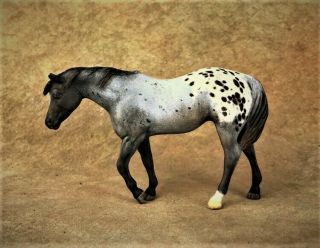Breyer Sm Custom Indian Pony Blue Roan Appaloosa/j Sabino
