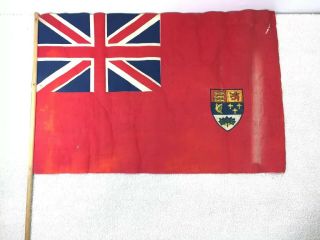 Ww2 Era Canadian Red Ensign Union Jack Flag Stick 1921 - 1957 Big