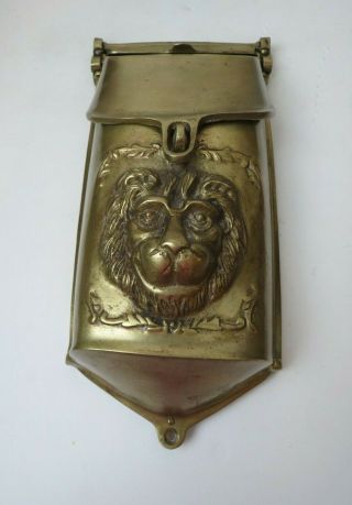 Antique Vintage Heavy Solid Brass Lion Head Outdoor Mailbox