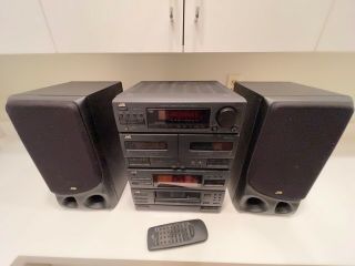 Jvc Ca - Mxc5bk Compact Stereo System Cd Dual Cassette Am/fm Radio Vintage 1993