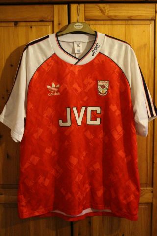 Arsenal Home Shirt 1990 - 92 Adidas Jvc Vintage 44/46 "