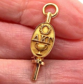 10k Yellow Gold Delta Kappa Gamma ΔΚΓ Sorority Watch Key Pin 1 1/8 " 2.  23 Grams