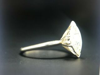 Vintage Deco Diamond Ring 14k White Gold