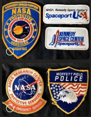 (5) Nasa Patches - Police (aames & Kennedy Space Center)