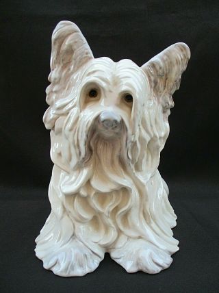 Rare Vintage Kay Finch Signed Ceramic Sky Terrier Large 11 " Figurine Imperfect