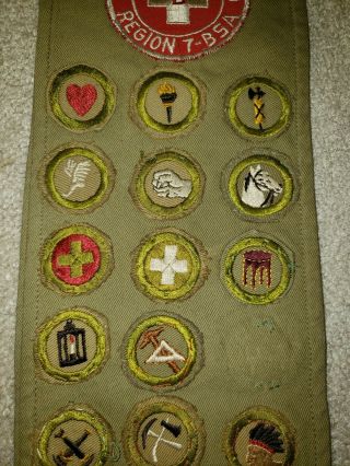 EAGLE SCOUT MERIT BADGE SASH 27 TYPE C MERIT BADGE SAND TWILL SECOND FIRST CLASS 3