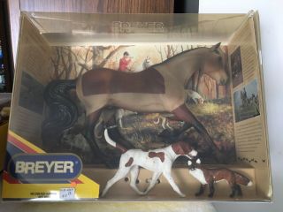 Breyer Horse 3359 Fox Hunting Gift Set.  Complete Hard To Find Box Is