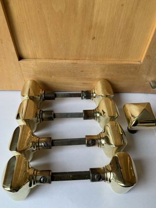 Set Of 9 Antique Brass Door Knob Handles