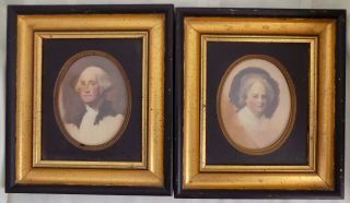 Vintage George & Martha Washington Framed Prints