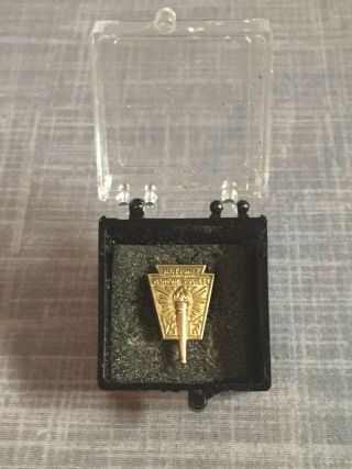 Vintage Ca 1950’s 3/4” Solid 10k Yellow Gold National Honors Society Award Pin