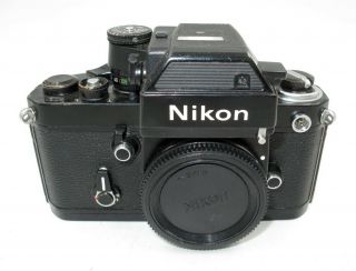 Vintage Black Nikon F2 Camera Body W/ Dp - 3 Meter Finder.  Fantastic Film User