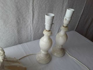 A Small Vintage Alabaster Table Lamp Base.