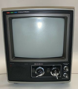Sony Trinitron Kv - 9200 9 " Portable Color Crt Television Tv Retro Vintage 1970s