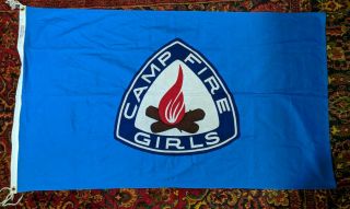 Huge Vintage Camp Fire Girls Flag 3x5