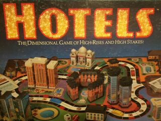 Vintage 1987 Hotels Board Game Milton Bradley Dimensional Game Complete 3d Mb