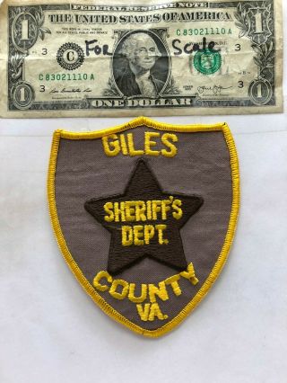 Rare Giles County Virginia Police Patch Un - Sewn